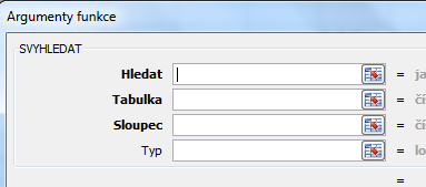 Funkce SVYHLEDAT se používá místo funkce VVYHLEDAT v případě, že jsou porovnávané hodnoty umístěny ve sloupci vlevo od hledaných údajů. Výukový příklad s postupem výpočtu Hledám, kdo má svátek 8.1.