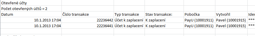 Vytvořil identifikace uživatele, u kterého je platba evidována (konkrétního Mobito uživatele nebo technického účtu) Identifikace plátce identifikace protistrany, od které byla platba přijata (v