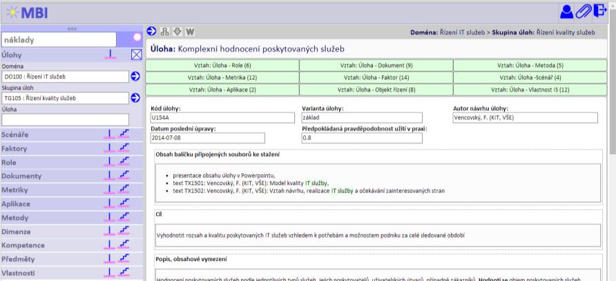 MBI portál pro podporu řízení podnikové informatiky 3.