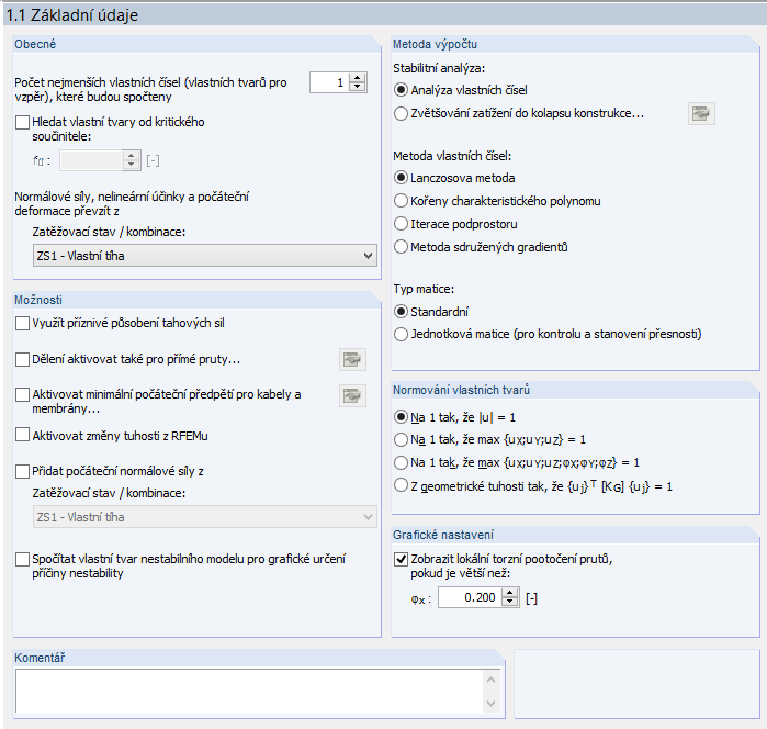 8 Příklady Vstupní dialog modulu RF-STABILITY vyplníme následovně: Obr. 8.