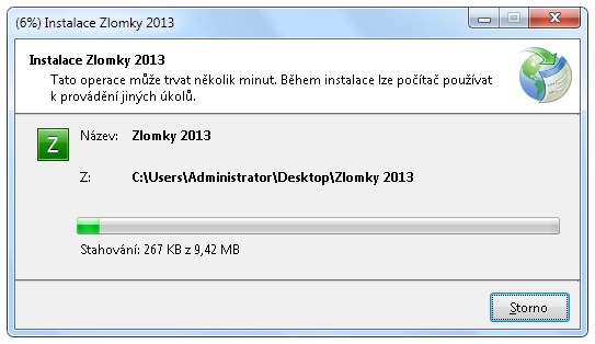 spustí automaticky okno Instalace aplikace - upozornění zabezpečení (Obrázek 6.4). Pro spuštění samotné instalace výukového programu Zlomky 2013 stiskněte tlačítko Instalovat. Obrázek 6.