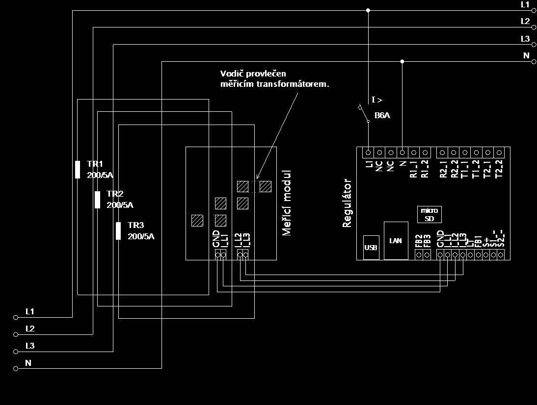 FB2 FB3 GND I_L1 I_L2 I_L3 LT FB1 S+ S1_- A1+ A2- S2_- Regulátor RGS1A23D.