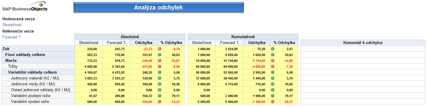 Obrázek č. 40 Práce v SAP BPC: Částečná ukázka vytvoření cash flow Obrázek č.