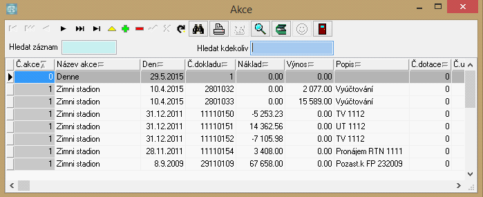 138 13 Akce Každý doklad můžete rozepsat na jednotlivé akce zakázky. Program pak dokáže udělat vyhodnocení jednotlivých akcí a u každé akce vidíte její zisk či ztrátu.