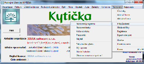 Nastavení programu 75 2. Název - pojmenování Funkce: 1. tisk - můžete tisknout jednu sestavu. 2. generování - pokud je číselník prázdný, můžete jej nechat naplnit podle implicitních hodnot.