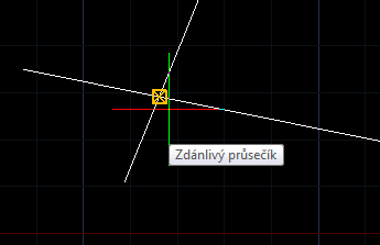 154. Zdánlivý průsečík Formát Uchopení objektů Zdánlivý průsečík Úchopy objektů _apparent bzprůs nastaví úchop k průsečíku objektů, pokud se nacházejí ve stejné výšce Příkaz patří do skupiny