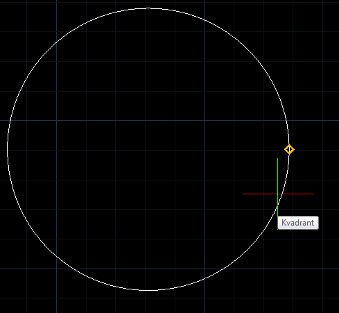 156. Kvadrant Formát Uchopení objektů Kvadrant Úchopy objektů _quadrant bkvad nastaví úchop k nejbližšímu kvadrantu kružnice Příkaz patří do skupiny dočasného uchopení objektů.