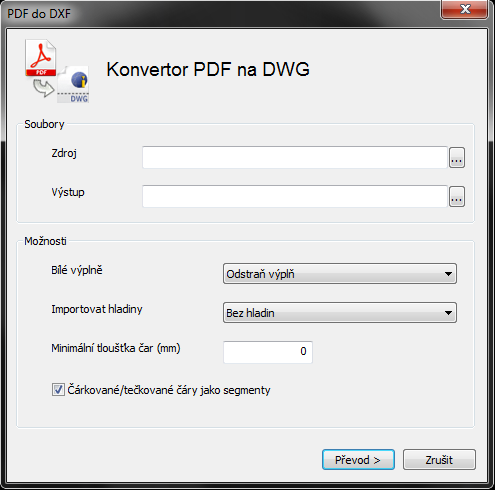 8. Konvertovat PDF do DWG Soubor Konvertovat PDF do DWG.