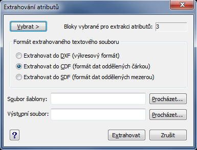 194. Extrahovat atributy Nástroje Extrahovat atributy.