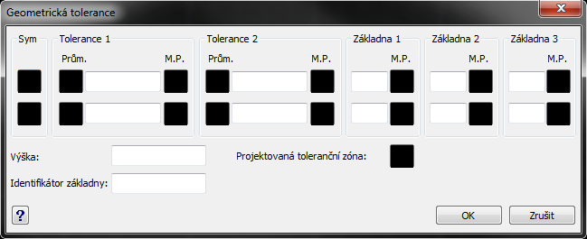 310. Tolerance Kóty Tolerance Kóty _tolerance tolerance vloží toleranční značky a hodnoty tolerancí Rozměry předepsané výkresem jsou ve skutečnosti pouze teoretické.