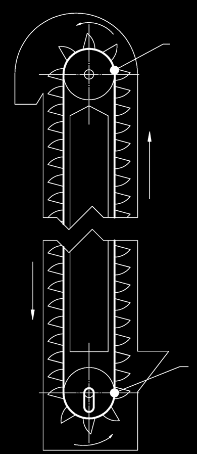 8.1.2. Montážní diagramy Touchswitch 8.1.2.1. Typické polohy pro montáž na korečkovém výtahu Touchswitch musí být nainstalován nad horním hřídelem v poloze mezi 9 a 3 hodinami a co nejblíže ke 3 hodinám.