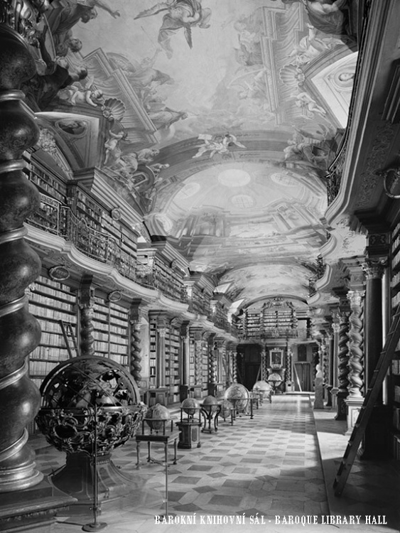 Baroko honosné knihovní sály x úpadek městských knihoven Břevnov,