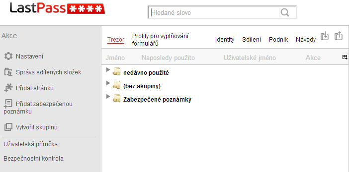 UTB ve Zlíně, Fakulta aplikované informatiky, 2014 18 LastPass Další velmi oblíbený program mezi uživateli, který slouží k ukládání hesel online, v podstatě je doplňkem k internetovým prohlížečům