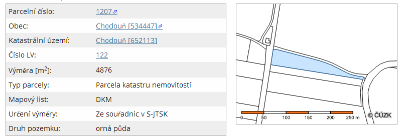 Pozemek parc. č. 1206 Pozemek je rovinný, má tvar obdélníku, slouží k zemědělské činnosti jako orná půda.