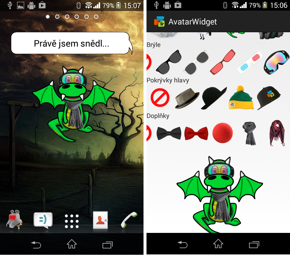 24 KAPITOLA 4. ANALÝZA A REALIZACE MODULŮ ANDROID APLIKACE populární tamagotchi. Tento avatar má zosobňovat samotného uživatele.