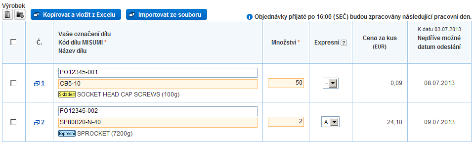 Zvolte odpovídající záhlaví a klikněte na tlačítko "další". Veškeré informace se vyplní automaticky.