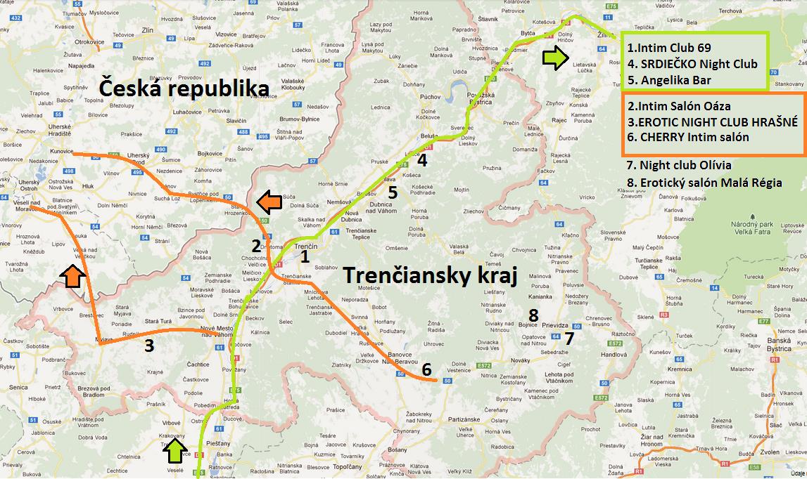 Podniky soustředěné okolo z východu/západu vedených silničních komunikací. 3. Podniky ležící mimo hlavní tahy. Zejména u typu č. 3 je na místě diskuze jiných lokalizačních faktorů.