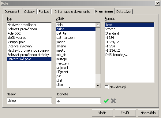 MZDY A PERSONALISTIKA 5-41 V Ms Word 2007 můžete tyto textová pole formuláře do dokumentu přidávat pomocí volby v horním menu: Zobrazit panely nástrojů Formuláře.