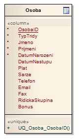 Obrázek 26 - Dědičnost v OOP. Prvním přístupem je Table per class hierarchy, kde pro uložení instancí všech tříd slouží jedna tabulka.