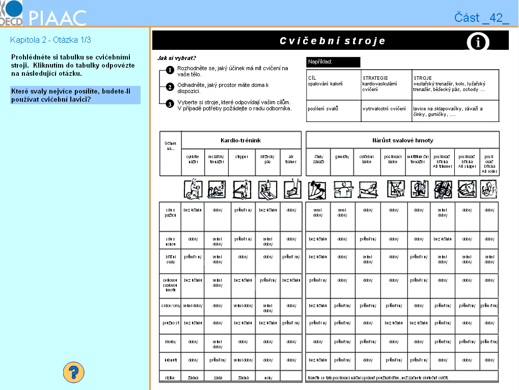 Vzorové položky 2 a 3: Tělocvičné zařízení V mnoha případech je se stejným zadávacím materiálem spojeno více otázek.