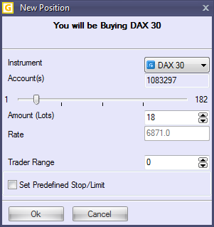 2. Open a New Position (Market Order) = Otevření nové pozice (objednávka za tržní cenu) Otevření nové pozice z okna Dealing Rates Abyste otevřeli novou pozici z okna Dealing Rates, klikněte pravým