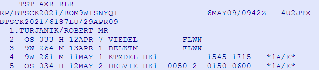 8 Ticketing zde se objeví všechny PNR, které mají na dnes vložený ticketing limit v určenou hodinu. Jestli hodinu zadánou nemáme, PNR se umístí na Q8 o půlnoci v den TKTL.