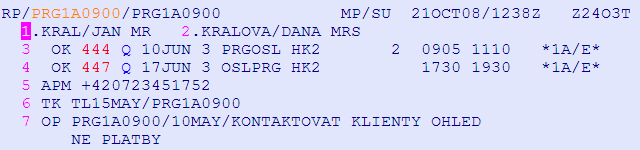 OPTION HE OP Tento element PNR má vlastně úlohu jakéhosi budíčku, připomínky. Rezervaci si můžeme pomocí tohoto elementu zařadit v požadovaný den do vlastní Queue banky.