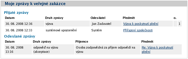 Obrázek 36: Detail rámcové smlouvy Informace na detailu minitendru jsou velmi podobné detailu veřejné zakázky.