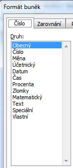 Formát buněk Výběr všech formátů buněk můžeme zobrazit i klepnutím na tlačítko v rohu skupiny Číslo.