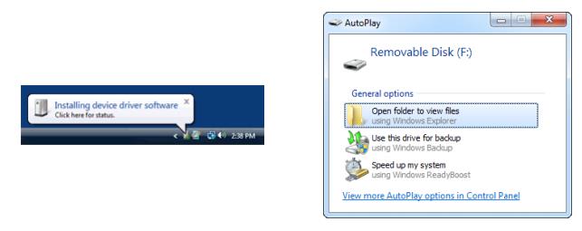 Po několika sekundách se vám keylogger zobrazí jako vyměnitelný disk. Operační systém automaticky použije odpovídající driver (MS Windows 7), jak je uvedeno na násl.