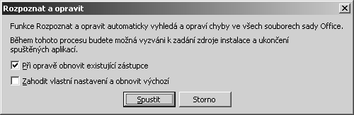 1.21 Oprava sady Microsoft Office Může se stát, že se Microsoft Word začne chovat nějakým nestandardním způsobem (chybějící soubory, nastavení registrů).