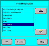 Obsluha Přidání a/nebo změna preferovaných programů Označte řádek programu, který chcete změnit. Stiskněte PROGRAM NAME. Zvolte požadovaný program a stisknutím OK potvrďte. Obr.