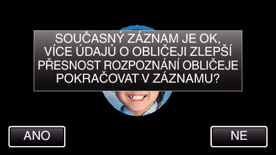 Záznam Registrace osobní autorizační informace lidského obličeje Pokud zaregistrujete obličej osoby předem, lze upravit automaticky zaostření a jas pomocí funkce sledování obličeje Spolu se jmény a