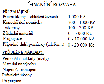 co je k podnikání potřeba a sepsání finanční náročnosti. Nemělo by se zaměřit pouze na obory provozované činnosti, s kterými se začíná. Podnikatel by měl přemýšlet také do budoucna.