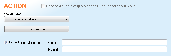 7: Send SMS (Remote SMS GW) Odeslání SMS až na tři telefonní čísla přes externí SMS bránu (Poseidon). Nastavení brány viz Remote SMS Gateway - Global Settings.