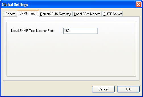 SNMP Traps Global Settings Zde se nastavuje port, na kterém bude HWg-Trigger naslouchat příchozím SNMP trapům (pro události Sensor Alert, Device Power-Up Init).