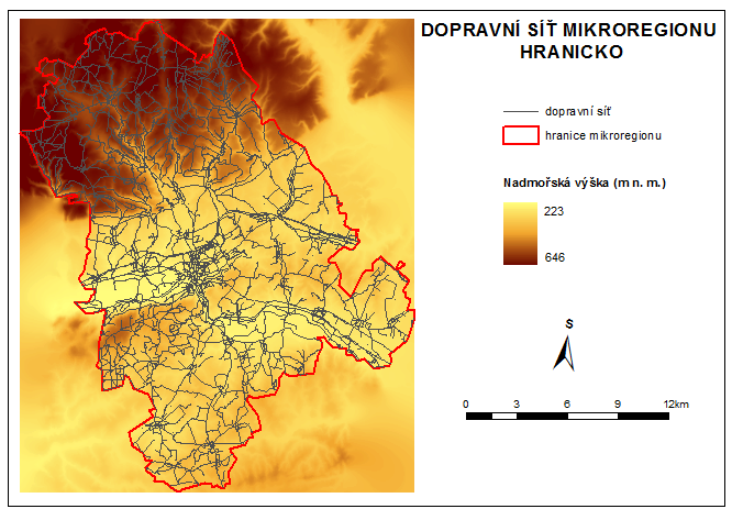 Tab. 6: Vybrané komunikace pro testování algoritmu (zdroj: terénní výzkum) Komunikace Typ komunikace Délka Převýšení (km) (m) Olomouc - Mohelnice rychlostní komunikace 29,4 48 Mohelnice Moravská