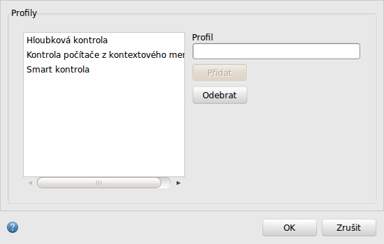 4.1.2.3 Profily kontroly Vámi požadované nastavení kontroly můžete uložit pro použití v budoucích kontrolách.