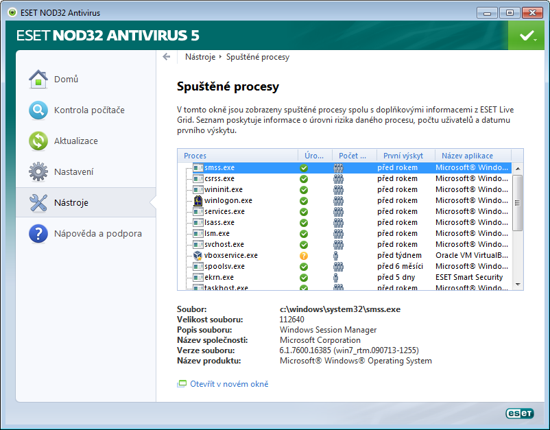 Rozšířené nastavení... Otevře dialogové okno s nastavením ESET Live Grid.