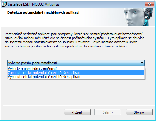 2.1 Typická instalace Typická instalace je doporučena pro uživatele, kteří chtějí ESET NOD32 Antivirus nainstalovat s typickým nastavením.