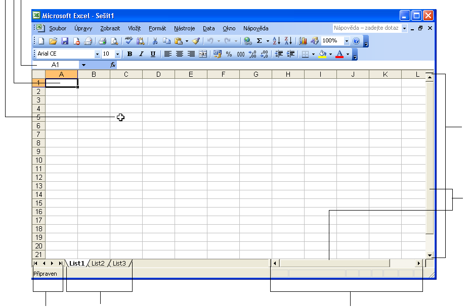 4 Microsoft Office Excel 2003 Buňce či oblasti buněk můžeme přiřadit také smysluplný název, například CelkovýSoučet nebo PřehledCen. O názvech hovoříme na konci kapitoly 6 v části Názvy ve funkcích.