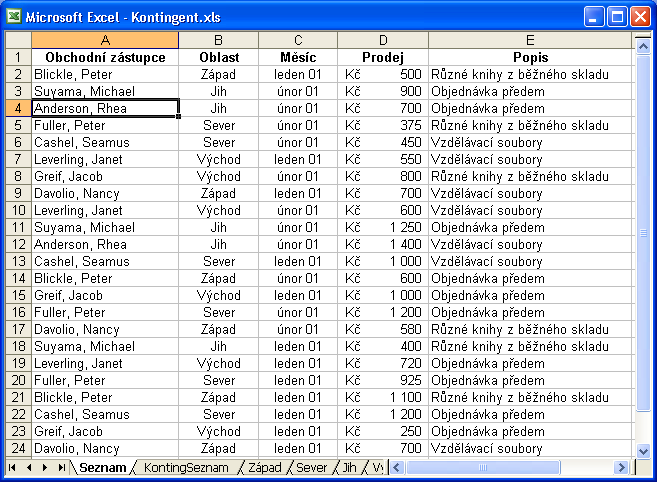 132 Microsoft Office Excel 2003 síme vytvořit podle jistých zásad.