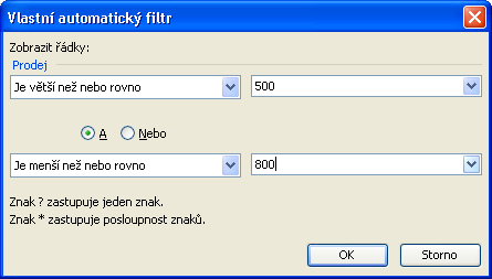 Kapitola 8 Databázové postupy: seznamy, filtry a kontingenční tabulky 141 Vytvoření vlastního automatického filtru Filtrovat data můžeme také podle určitého číselného intervalu nebo jinak upraveného