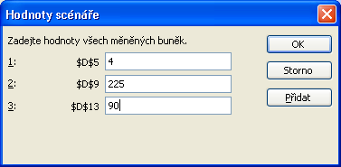 Kapitola 9 Pokročilé finanční analýzy 167 stiskneme tabulátor a do třetího pole napíšeme 90. Tyto hodnoty jsme vypočetli jako řešení úlohy s nejlepšími tržbami: 4.