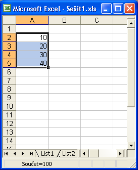 30 Microsoft Office Excel 2003 Zadávání řad popisků, čísel a údajů V Excelu je možné vyplnit oblast buněk stejnou, opakovanou hodnotou, případně posloupností hodnot; hovoříme o takzvaných řadách,