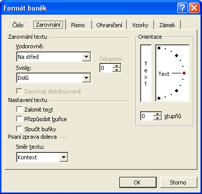 36 Microsoft Office Excel 2003 Změna zarovnání Vstupní branou k formátování buněk je v Excelu příkaz Buňky z nabídky Formát.