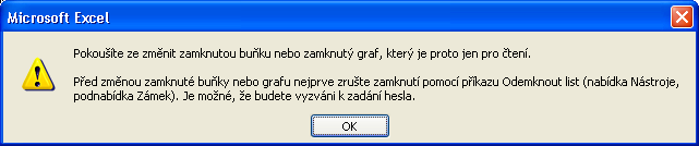 76 Microsoft Office Excel 2003 Vybrat odemknuté buňky, platí zbývající oprávnění jen pro uzamčené buňky. Zatržením příslušného políčka určujeme v podstatě operaci, kterou nechceme chránit.