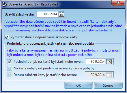 Jak co v OCEP udělat 123 Uzávěrku může provést pouze uživatel s právem "Správce systému" a pouze v případě, že nejsou otevřena žádná okna dokladů nebo rozpočtů.