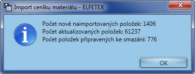 Jak co v OCEP udělat 75 Pokud se provádí aktualizace cen, a vyhledané položky se shodují v čísle i v názvu, provede program aktualizaci automaticky.