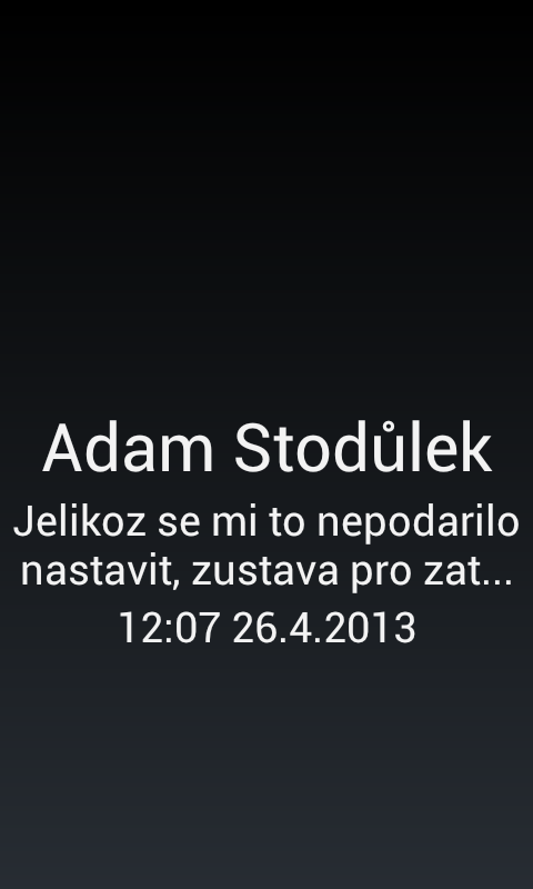 56 KAPITOLA 5. IMPLEMENTACE ROZHRANÍ Obrázek 5.11: Aplikace Zprávy: zleva spuštění aplikace, napsání nové SMS, psaní SMS a konverzace s kontaktem. Obrázek 5.12: Struktura aplikace Zprávy. 5.3.